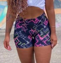Shorts cintura alta curto miragem girls academia