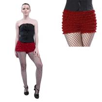 Shorts com babados BellaSous Malco Modes para mulheres em vermelho rubi