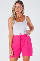 Shorts com Bolso Faca Elástico Traseiro Cordão de Amarração Frontal Pink Angela Shorts com Bolso Faca Elástico Traseiro Cordão de Amarração Frontal Pink Angela
