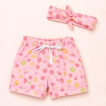 Shorts com Faixinha Minimalista para Bebês até 12 Meses Cor:frutasTamanho:9-12M Shorts com Faixinha Minimalista para Bebês até 12 Meses Cor:frutasTamanho:9-12M