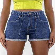 Shorts Consciêcia Jeans Boyfriend Com Bolsos Chapado Frontal Shorts Consciêcia Jeans Boyfriend Com Bolsos Chapado Frontal