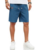 Shorts COOFANDY, casuais, elásticos, cintura, linho, verão, praia, homens