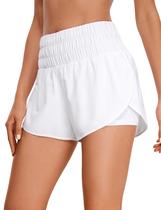 Shorts CRZ YOGA 2 em 1 Branco Cintura Alta 7,5 cm Shorts CRZ YOGA 2 em 1 Branco Cintura Alta 7,5 cm