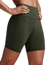 Shorts CRZ YOGA Butterbreeze Cintura Alta 15 cm Verde Oliva
