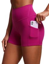 Shorts CRZ YOGA Butterluxe Biker 7,5 cm com Bolsos Magenta XL