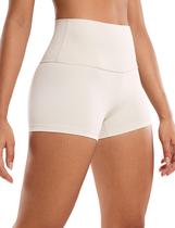 Shorts CRZ YOGA Butterluxe Cintura Alta 6,5 cm Branco Leitoso M