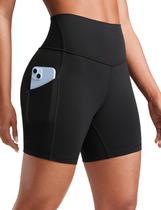 Shorts CRZ YOGA Butterluxe Cintura Alta com Bolsos 13 cm Preto XL Shorts CRZ YOGA Butterluxe Cintura Alta com Bolsos 13 cm Preto XL