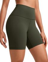 Shorts CRZ YOGA ButterLuxe Cintura Alta Verde Oliva P