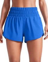 Shorts CRZ YOGA Cintura Alta com Abertura Dolphin 7,5 cm Azul Shorts CRZ YOGA Cintura Alta com Abertura Dolphin 7,5 cm Azul
