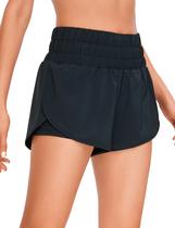 Shorts CRZ YOGA Cintura Alta com Fenda Respiráveis com Bolsos 7,5 cm