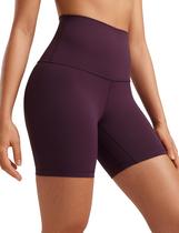 Shorts CRZ YOGA Cintura Super Alta 15cm Roxo Médio
