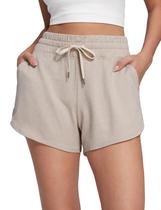 Shorts CRZ YOGA Cloud Jersey Golfinho 7,5 cm Cintura Alta Bege P Shorts CRZ YOGA Cloud Jersey Golfinho 7,5 cm Cintura Alta Bege P