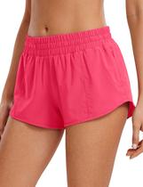 Shorts CRZ YOGA com Cós Baixo, Bolso com Zíper e Entrepernas de 6,35 cm Rosa