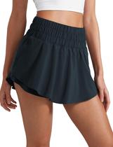 Shorts CRZ YOGA com Saia Sobreposta Cintura Alta Azul Marinho M Shorts CRZ YOGA com Saia Sobreposta Cintura Alta Azul Marinho M