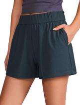Shorts CRZ YOGA Confortáveis Canelados de Cintura Alta com Bolsos Shorts CRZ YOGA Confortáveis Canelados de Cintura Alta com Bolsos