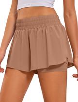 Shorts CRZ YOGA Flowy Split para Corrida com Cós Alto 7,5 cm Shorts CRZ YOGA Flowy Split para Corrida com Cós Alto 7,5 cm