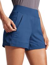 Shorts CRZ YOGA Leves com Cós Médio e Entrepernas de 10 cm com Bolsos com Zíper