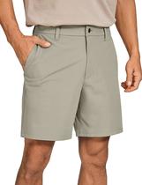 Shorts CRZ YOGA Masculino para Golfe 7" Stretch Leve Caqui