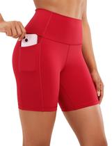 Shorts CRZ YOGA Naked Feeling Biker Cintura Alta Vermelho 15 cm P
