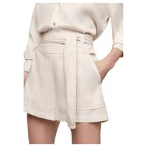 Shorts Curto Com Faixa Em Sarja Off White Dzarm