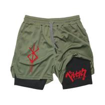 Shorts De Academia Masculinos Anime Berserk 2 Em 1, Secagem Rápida, Elásticos, Compressão, 5