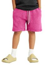 Shorts de algodão Flygo para meninos e meninas, lavados com ácido, ativos, para crianças, casuais, atléticos, folgados, de 5 a 16 anos (rosa XS) Shorts de algodão Flygo para meninos e meninas, lavados com ácido, ativos, para crianças, casuais, atléticos, folgados, de 5 a 16 anos (rosa XS)