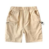 Shorts De Algodão Marrom Para Meninos De 2 a 8 Anos, Shorts Casuais Soltos Para Praia