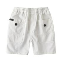 Shorts De Algodão Para Meninos Pequenos, Marrom E Branco, 2-8 Anos, Roupas De Verão, Calças