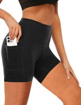 Shorts de banho Buauty de cintura alta com bolsos UPF50+ pretos XL