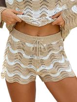 Shorts de banho com capa de banho CUPSHE listrados com cordão na cintura