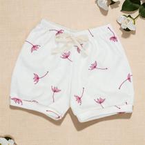 Shorts de Bebê Minimalista Dente de Leão Creme Verão