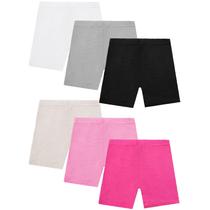 Shorts de bicicleta Resinta Girls Cartwheel, pacote com 6, 2 a 6 anos, multicoloridos