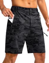 Shorts de Caminhada Pudolla Masculinos - Preto e Camuflado - Tamanho M