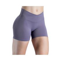 Shorts De Ciclismo Femininos Com Cintura Cruzada De 3 Polegadas, Efeito Empina Bumbum, Sem Costura,