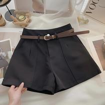 Shorts De Cintura Alta Em a Para Mulheres, Vintage, Sólidos, Para Verão, Escritório, Casual E Moda