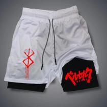 Shorts de Compressão 2 em 1 Masculino - Secagem Rápida, para Treino e Corrida com Bolsos