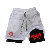 Shorts de Compressão 2 em 1 Masculino - Secagem Rápida, para Treino e Corrida com Bolsos