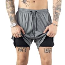 Shorts de Compressão 2x1 Premium de Corrida Masculino Dry-Fit Academia com Bolso Invisivel para Celular Luta Musculação Bermuda Dupla Run - Kouck Confecções