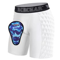 Shorts de compressão juvenis para beisebol RCRCKAR com copo de proteção tamanho L Shorts de compressão juvenis para beisebol RCRCKAR com copo de proteção tamanho L