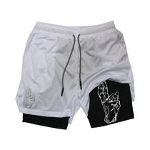 Shorts de Compressão Masculino 2 em 1 para Corrida e Treino - Com Bolso e Toalha