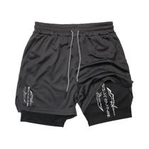 Shorts De Compressão Masculinos 2 Em 1 Para Corrida E Treino Com Bolso Para Celular E Alça Para