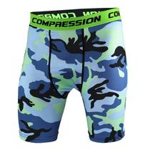 Shorts de compressão masculinos Camuflagem Bermuda Shorts p = (S)