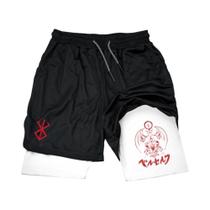Shorts De Compressão Masculinos De Secagem Rápida Com Bolsos Para Celular 2 Em 1 Para Academia,
