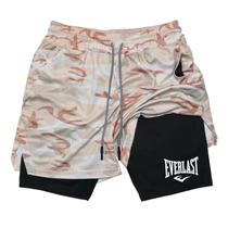 Shorts De Compressão Masculinos De Secagem Rápida EVERLAST Com Camada Dupla Estampada Para Esportes, Shorts De Compressão Masculinos De Secagem Rápida EVERLAST Com Camada Dupla Estampada Para Esportes,