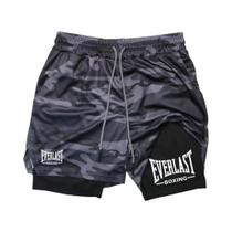 Shorts De Compressão Masculinos EVERLAST Estampados De Camada Dupla Secagem Rápida Para Basquete E