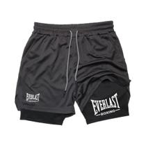 Shorts De Compressão Masculinos EVERLAST Estampados De Camada Dupla Secagem Rápida Para Basquete E Shorts De Compressão Masculinos EVERLAST Estampados De Camada Dupla Secagem Rápida Para Basquete E
