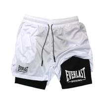 Shorts De Compressão Masculinos EVERLAST Estampados De Camada Dupla Secagem Rápida Para Basquete E