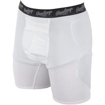 Shorts de compressão para beisebol Rawlings Boys brancos, 23 cm Shorts de compressão para beisebol Rawlings Boys brancos, 23 cm