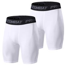 Shorts de compressão Towintec para homens Sports Running White XL