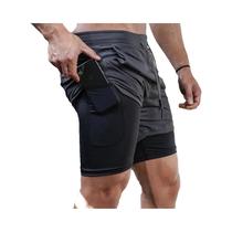 Shorts de Corrida 2 em 1 Masculino - Elástico, Secagem Rápida, com Bolsos